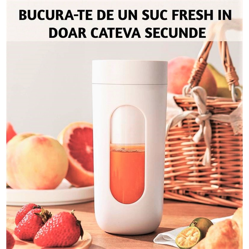 MiniBlender portabil, capacitate 300 ml, ideal pentru smoothie sau