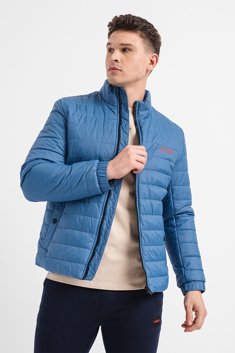 HUGO, Geaca usoara slim fit Benti, Albastru prafuit