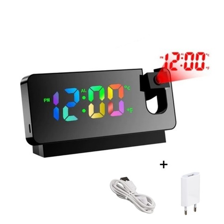 Ceas Digital Led Ceas Digital cu Led RGB si Proiectie Pana la 5M Inaltime, Rotire la 180 ...