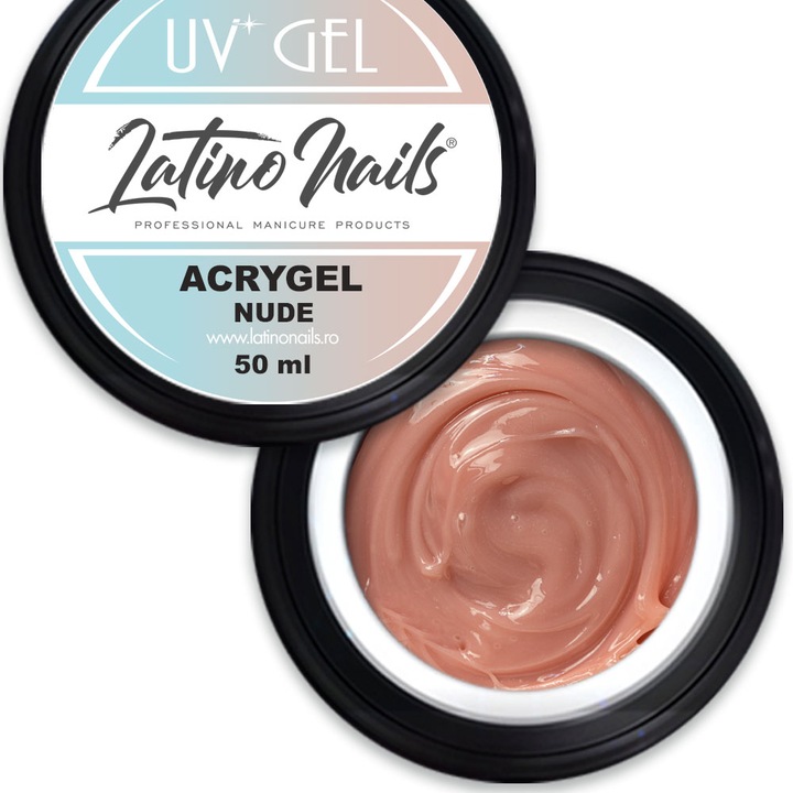 Gel de unghii Acrygel Nude, Latino Nails, pentru babayboomer, manichiura slim, constructie sau intretinere, nude, 50 ml