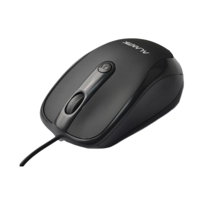 Mouse cu fir, Amazon Basics, 1000 DPI, Negru