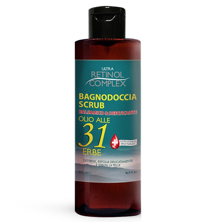 Olaj tusfürdő és bőrradír 31 aromás gyógynövénnyel Retinol Complex, 500ml