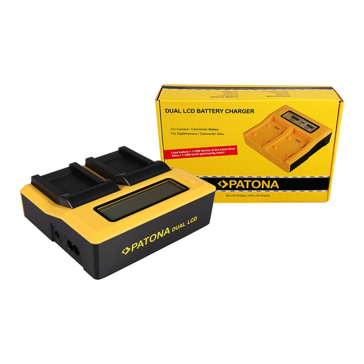 Incarcator DUAL LCD pentru acumulator Nikon EN-EL12 Patona