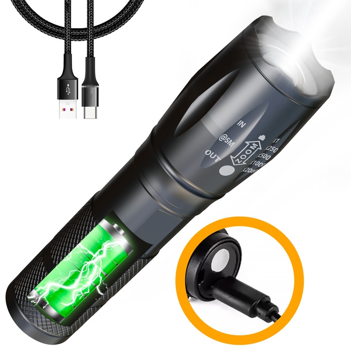 Extralink EFL-1031 Odin LED lámpa, bot alakú, 400 lumen, 10W, beépített akkumulátorral, Kemping, Kültéri, Vészhelyzet