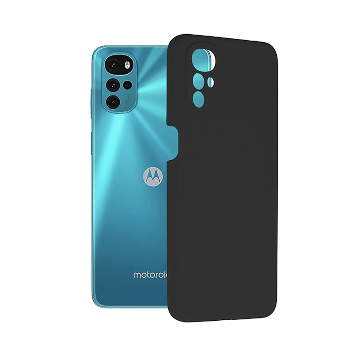 TPU szilikon tok mikroszálas Motorola Moto G22 4g-hez, mikroszálas belső, Optim Ultra védelem, fekete