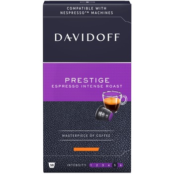 Capsule Davidoff Café Prestige Espresso Intense Roast, Cafea prajita si macinata, 10 capsule x 5.5g, Compatibil sistem Nespresso Capsule Davidoff Café Prestige Espresso Intense Roast, Cafea prajita si macinata, 10 capsule x 5.5g, Compatibil sistem Nespresso