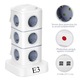 Удължител BYONDSELF®, Тип кула, 4xUSB порта/12x AC контакта, 2500W, 1.8M, Бял