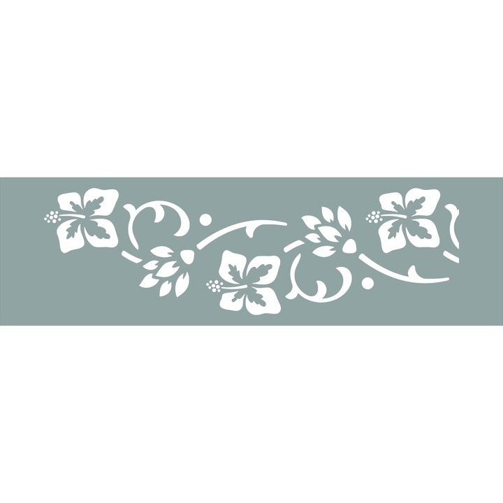 Sablon Bordura, Refolosibil, Narcise II 50x18 cm, grosime 0.5mm; SP182-6