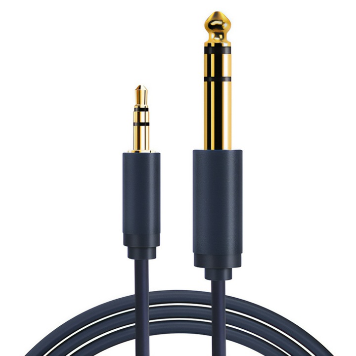 Cablu audio Hi-Fi, CableTime, Stereo 6.3/3.5 mm AV321, 1.8 m, Negru