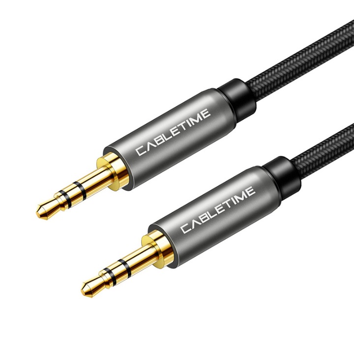 Cablu audio Hi-Fi, CableTime, 3.5 mm AV311, 1.8 m, Negru