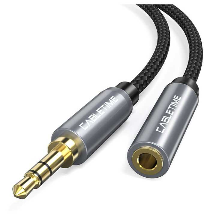 Cablu audio stereo, CableTime, 3.5 mm AV311, 1.8 m, Negru