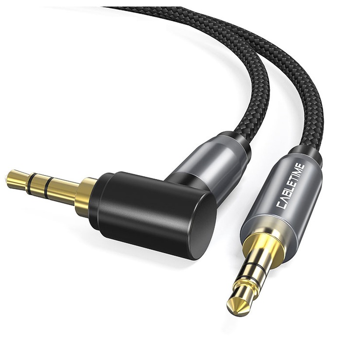 Cablu audio Hi-Fi, CableTime, Stereo 3.5 mm AV311, 1 m, Negru
