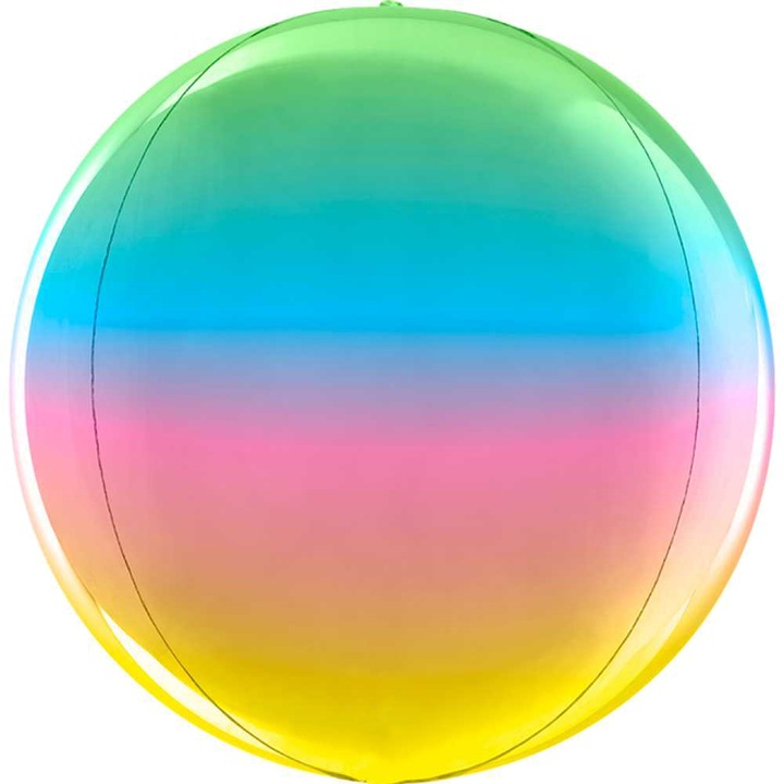Balon Folie Sfera 4D Curcubeu, 29 cm, 74006