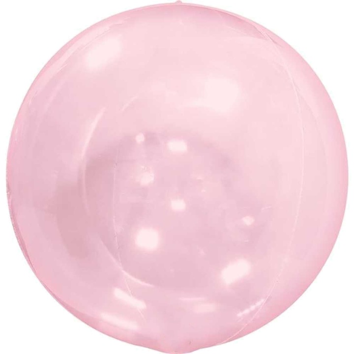 Balon Folie Sfera 4D Roz Transparent, 38 cm, 1574109SVPK-P