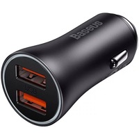 Incarcator auto, Baseus, 2 x USB, 60 W, Gri