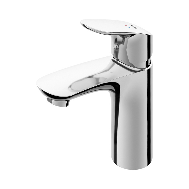 AM.PM Like FLA82100 egykaros mosdócsaptelep, 3/8" csatlakozók, kerámia patron, áramláskorlátozó, lefolyókészlet rúddal, króm