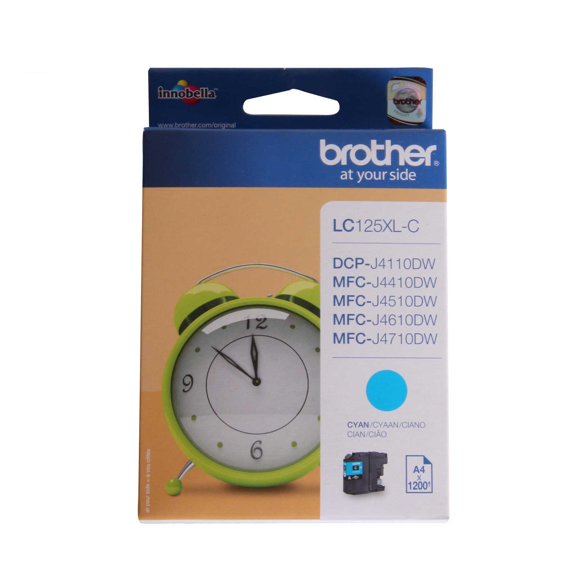 Cartus Original Brother LC125XLC, High Yield Cyan Cartridge for MFC-J4410DW,MFC-J4510DW, MFC-J4610DW, MFC-J4710DW, MFC-J6520DW, MFC-J6720DW, MFC-J6920DW) (1200 pagini)