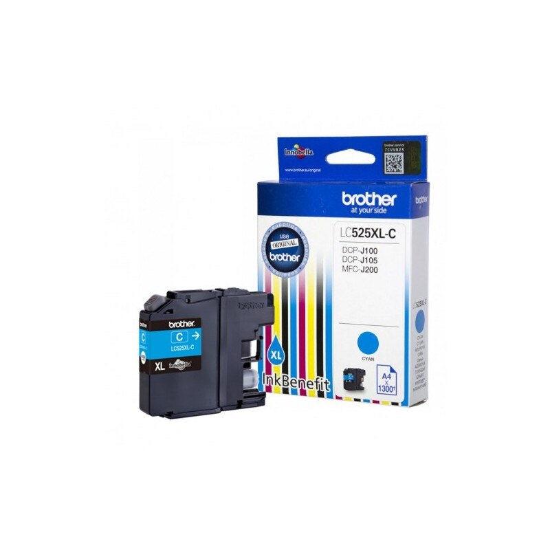 Cartus Original Brother LC525XLC - High Yield Cyan Cartridge (~1300 pag) DCPJ100/DCPJ105/MFCJ200