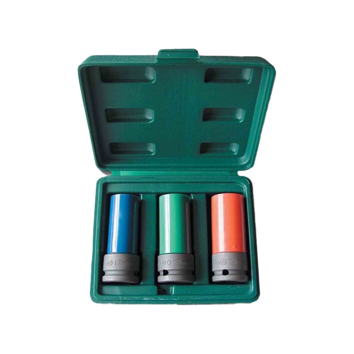 Set 3 adaptoare pentru chei 1/2C H1803, 17-21 mm, Multicolor