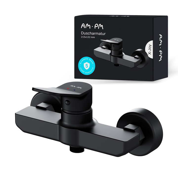 Baterie dus monocomanda, 1/2'', cartus ceramic 35 mm, diverter, Negru, X-Joy FXA20022 AM.PM