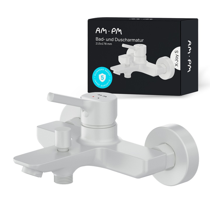 Baterie cada monocomanda, cartus ceramic 35 mm, 1/2'', diverter, alb, X-Joy FXB10033 AM.PM