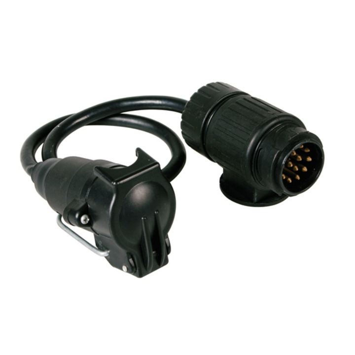 Adaptor priza remorca, Lampa, 13/7 Pini, Negru