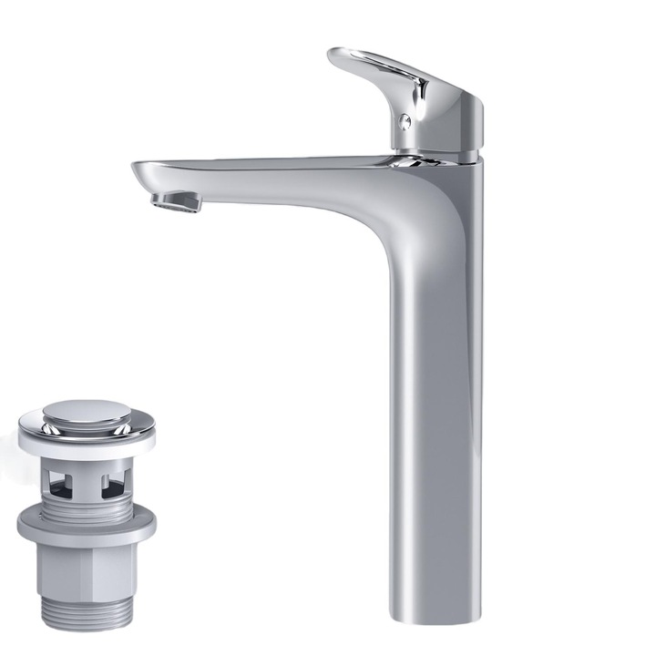 AM.PM Like FLA92200 mosdócsaptelep hulladékszeleppel, munkalapra szerelhető, egykaros, 3/8'', kerámiapatron 35 mm, levegőztető, króm