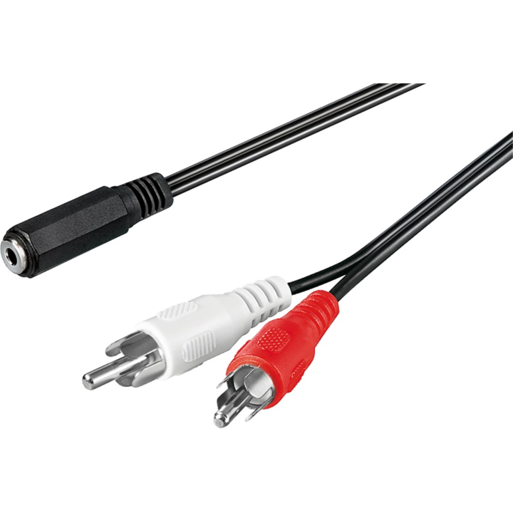 Goobay 50442 2 RCA dugó - 3,5 mm Jack anya adapter hossz: 1,4m