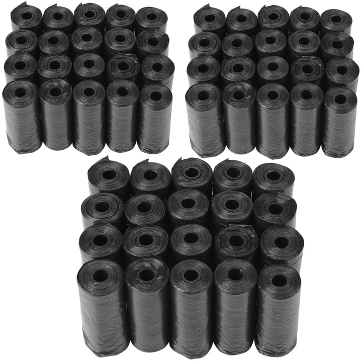 Pungi igienice pentru caini, 180 Bucati, 23 x 32 cm, Negru