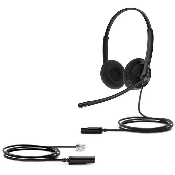 Yealink YHS34 Lite Dual Headset kabelgebunden QD zu RJ12 (1308029)