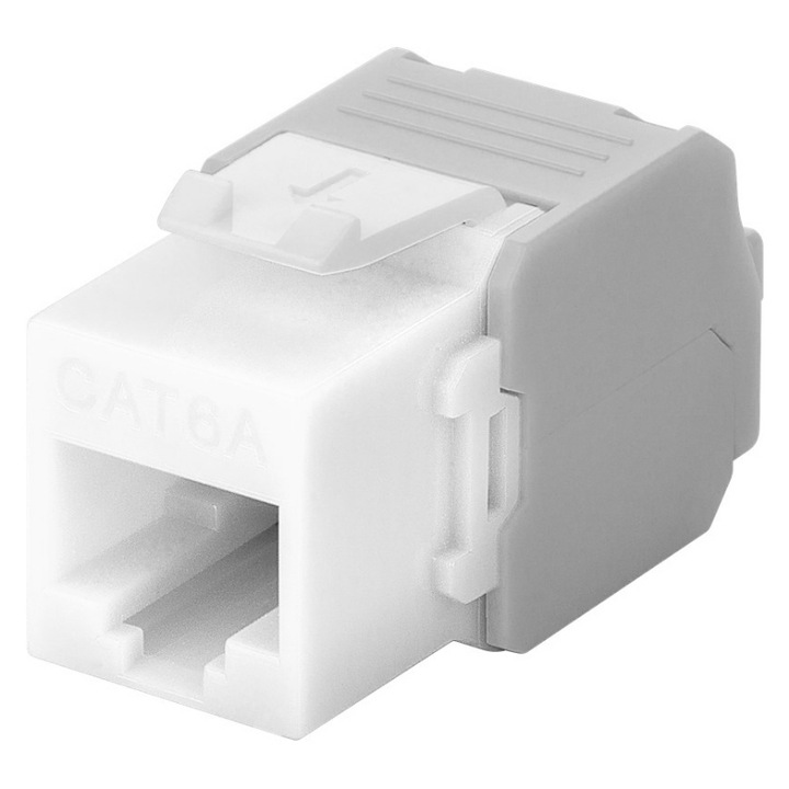 Goobay Keystone модул, RJ45, CAT 6A, UTP, сиво / бяло