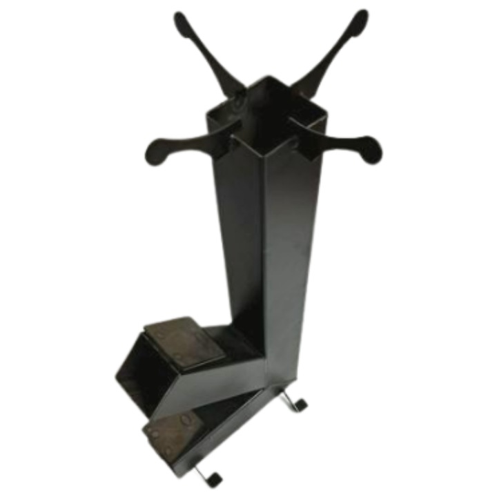 Soba racheta din fier cu pirostrie si suport pentru ceaun si disc pentru gradina