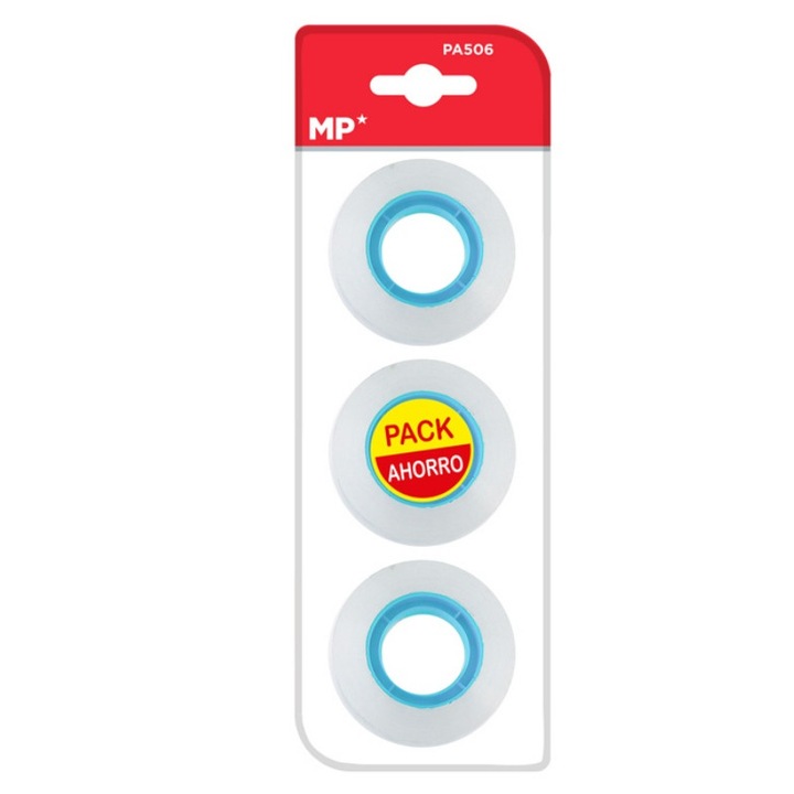 Set 3 x Banda adeziva tip scotch, MP, 12 mm, 33 m, Transparent