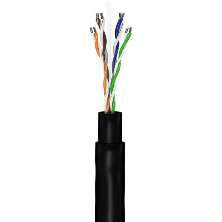 Комплект мрежови кабели Goobay U/UTP, Cat 6, 305 m, черен