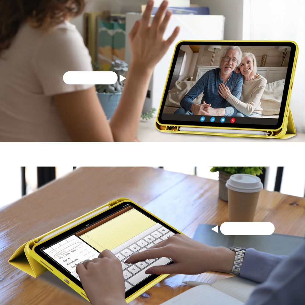 Husa Tech-Protect Smartcase Pen compatibila cu iPad 10.9 inch 2022 Yellow