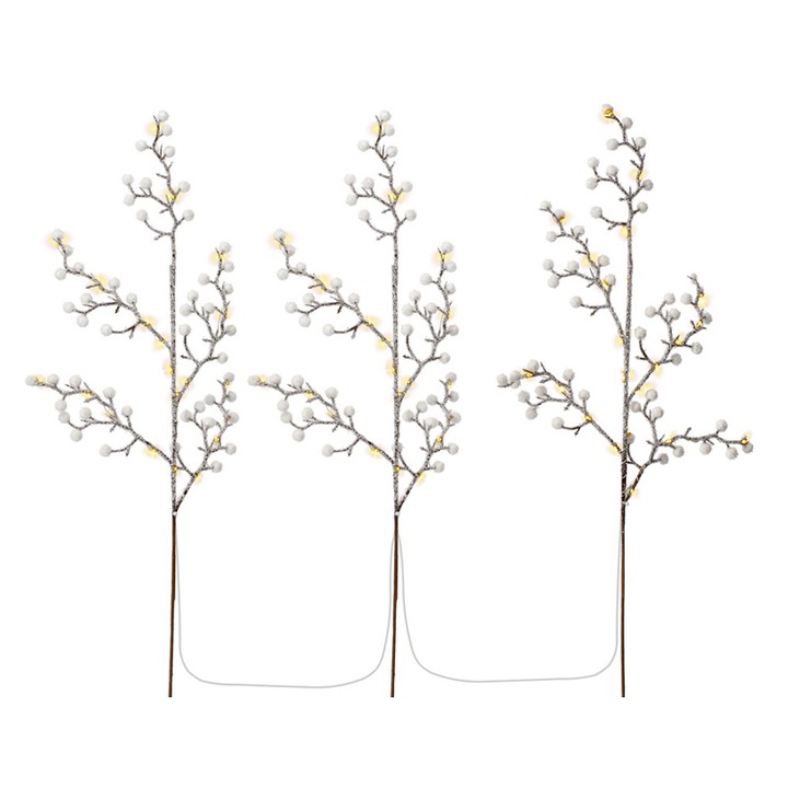 Instalatie de Craciun cu model, Goobay, Metal/PVC, Lumina calda, 25 LED-uri, 70cm, 3buc