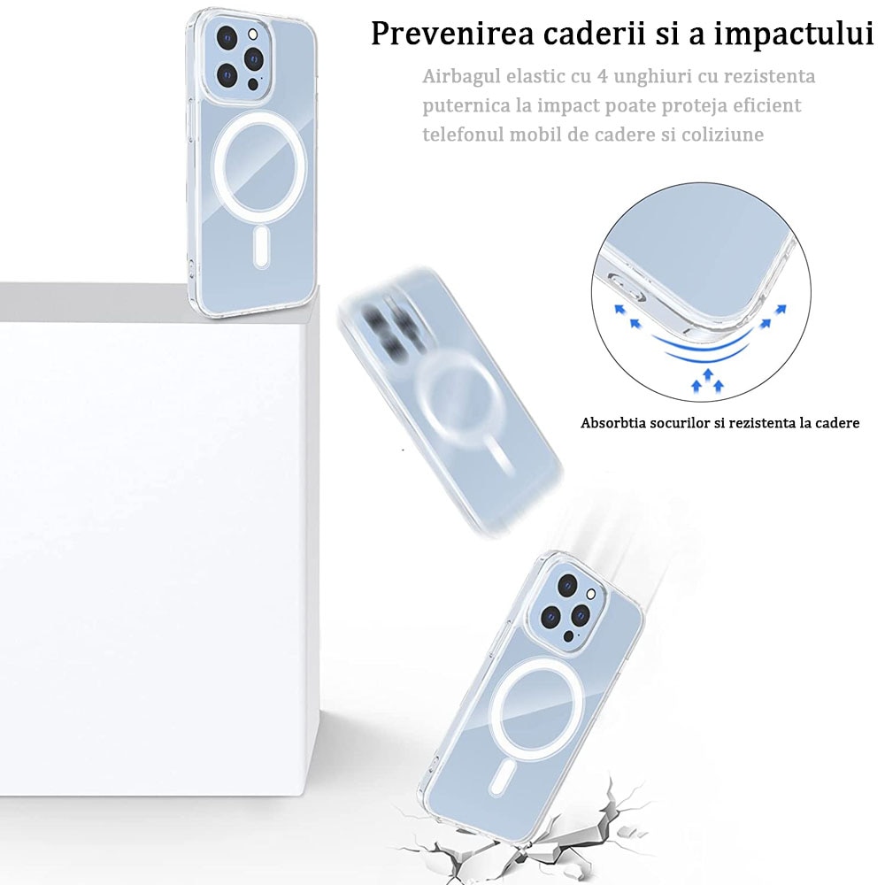 Husa de protectie, MagSafe, TPU, Compatibil cu iPhone 12, Transparent