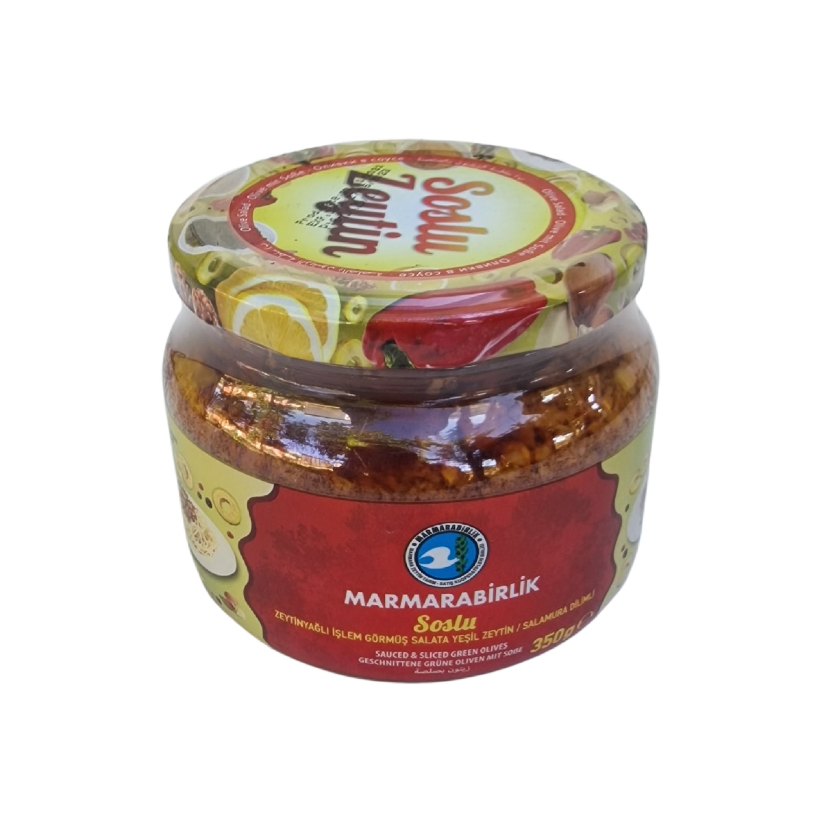 Masline verzi feliate in sos, cu condimente, 350 g - eMAG.ro