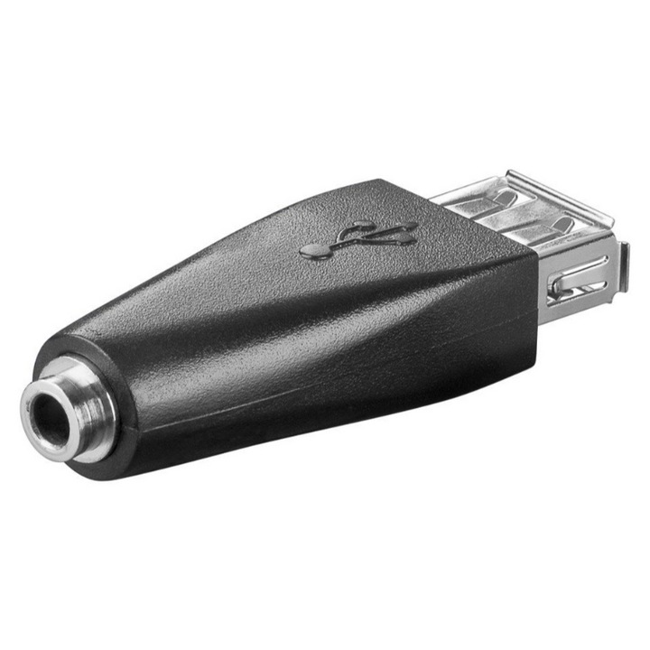 Adapter, Goobay, USB/3,5 mm-es jack, fekete