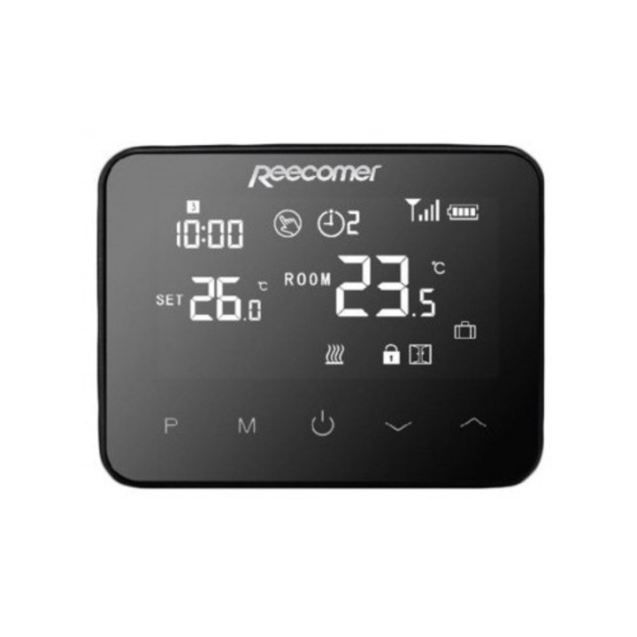 Интелигентен стаен термостат Smart WT-20, WI-FI, Интернет контрол, За централно отопление, RF Wireless, Reecomer