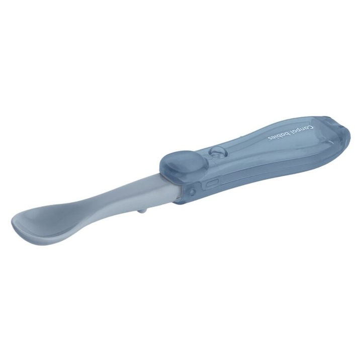 Сгъваема лъжица, за пътуване, синя, +4 месеца