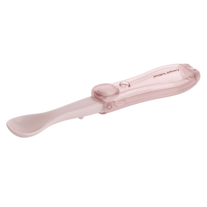 Сгъваема лъжица, за пътуване, розова, +4 месеца