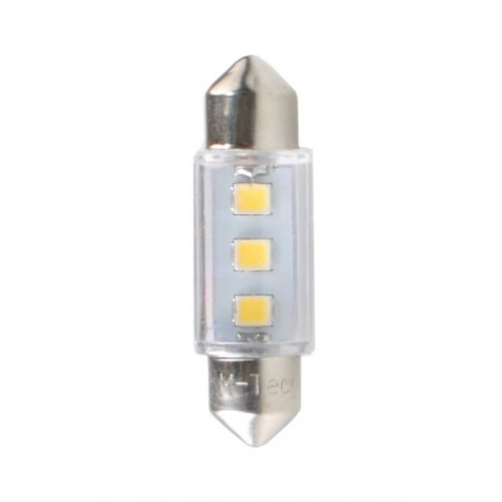 Bec LED auto, M-Tech, C5W/C10W, 12 V, 36 mm, Alb