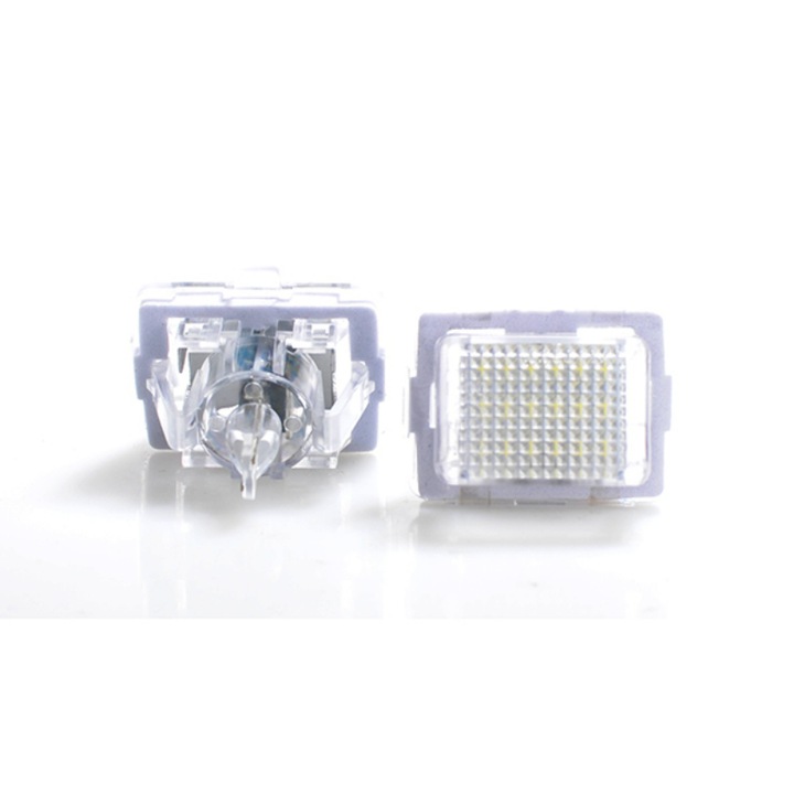 Set 2 lumini LED, M-tech, pentru placuta de inmatriculare Mercedes, Alb