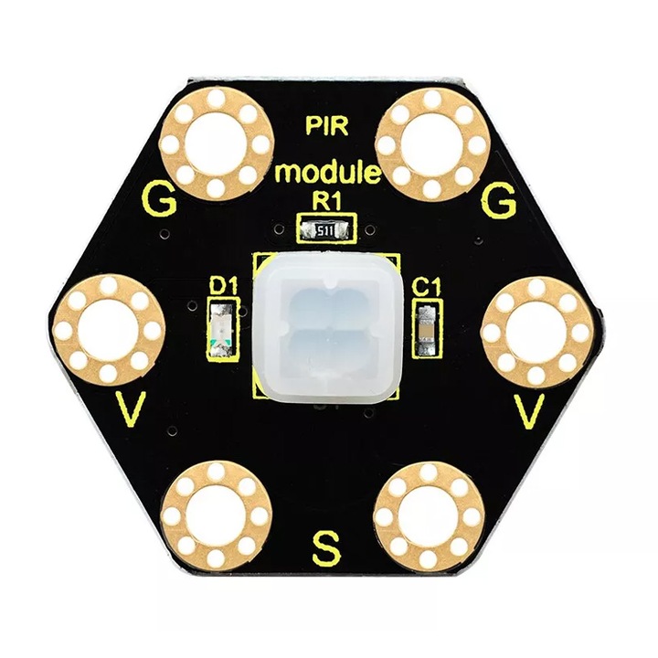 PIR модул сензор за движение KS0422, Keyestudio, 3/3.3 V, 31x27x6 mm, Съвместим с Micro:bit