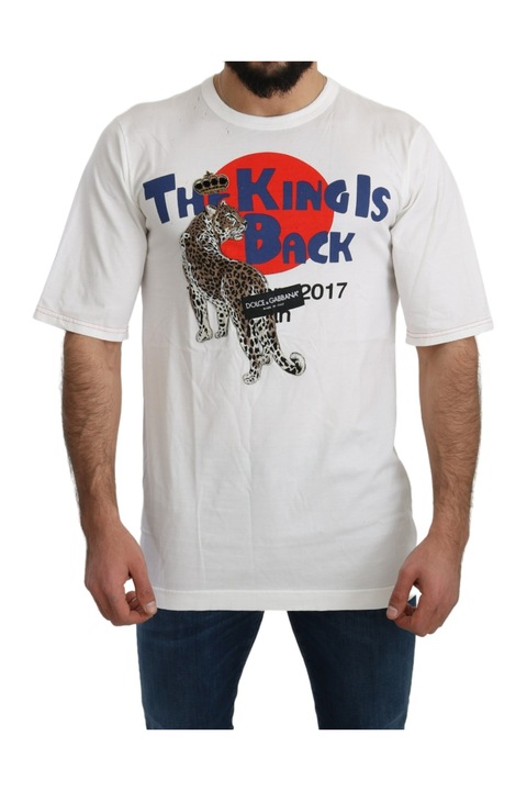 Férfi póló, Dolce & Gabbana, pamut, fehér, S