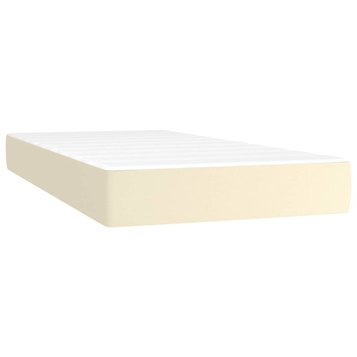 Saltea de pat cu arcuri vidaXL, crem, 90x200x20 cm, rezistenta la pete, fermitate medie, piele ecologica, 14.32 Kg