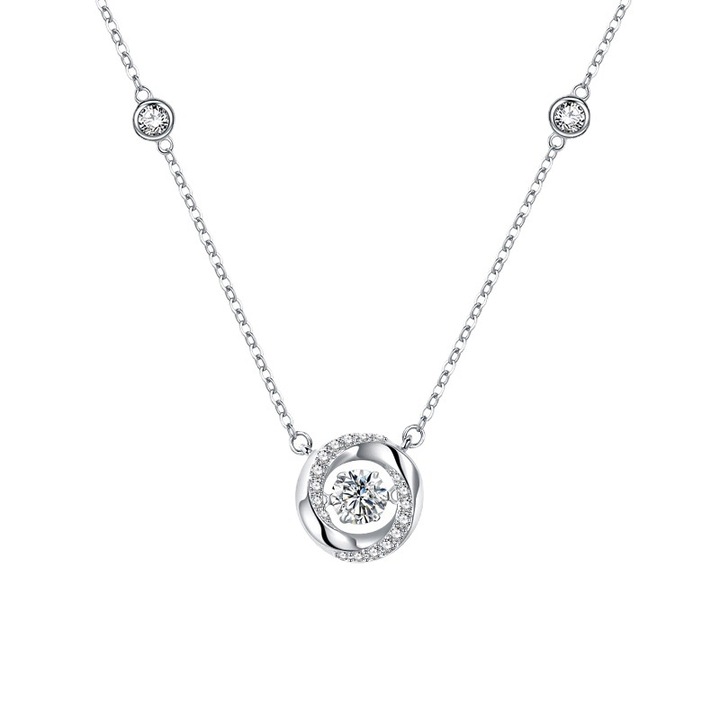 Női nyaklánc, Cirkónium medál, Ezüst