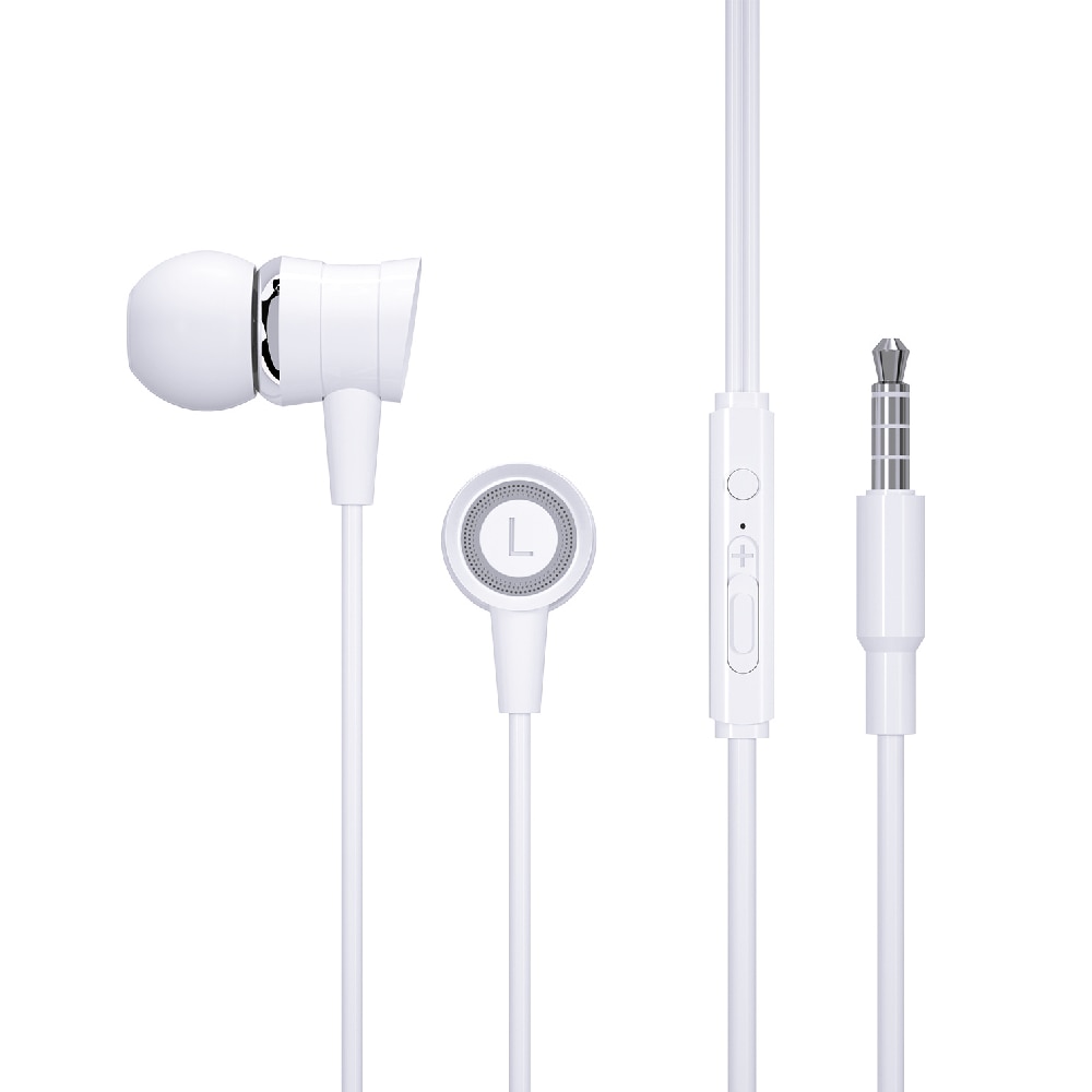 Casti cu microfon, PZX, 3.5mm, Alb