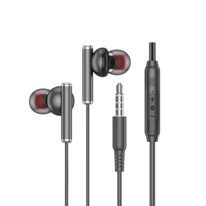 Casti cu microfon PZX, 1530, 3.5 mm, Gri